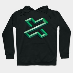 Letter X Embossed Green 3D Style Futuristic Design Hoodie